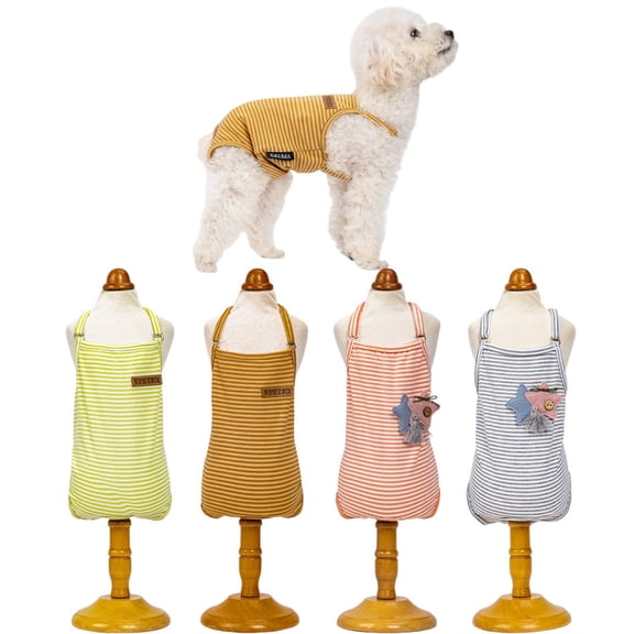 Newborn Female Dog Diaper Onesie Sanitary Pantie with Adjustable Suspender,Washable Reusable Fixed Puppy Diaper Jumpsuits for Small Medium Dogs