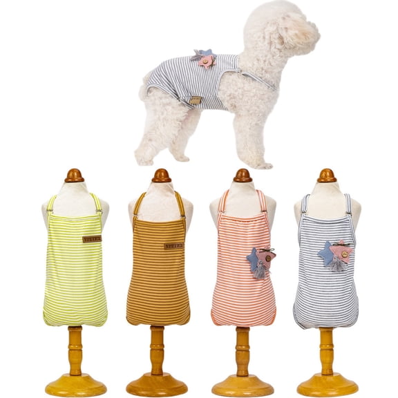 Newborn Female Dog Diaper Onesie Sanitary Pantie with Adjustable Suspender,Washable Reusable Fixed Puppy Diaper Jumpsuits for Small Medium Dogs