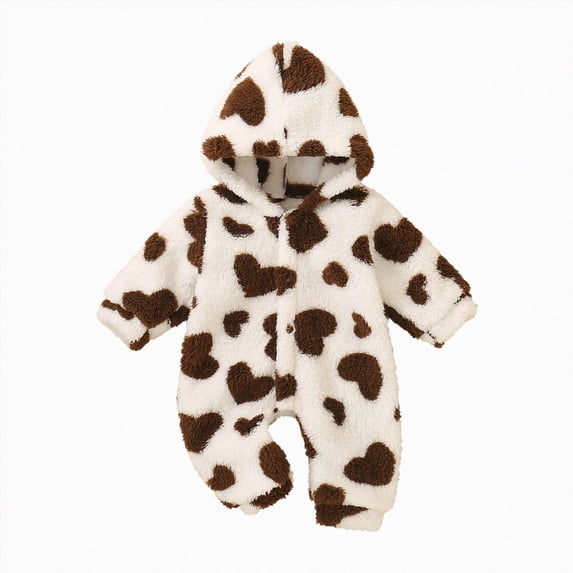 Newborn Fluffy Baby Girl Winter Romper Solid Color Plush Hooded Long Sleeve Jumpsuit Bodysuit Infant Fall Clothes