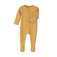 thumbnail image 1 of Footie Pajamas Baby Footed Pajamas Romper Ribbed Solid Long Sleeve Bodysuit Preemie Onesies Yellow 3 Months-6 Months, 1 of 2