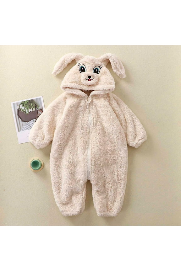 Newborn Furry Onesie Baby Fuzzy Suit Costume Outfits Adorable Cartoon Hoodies Unisex