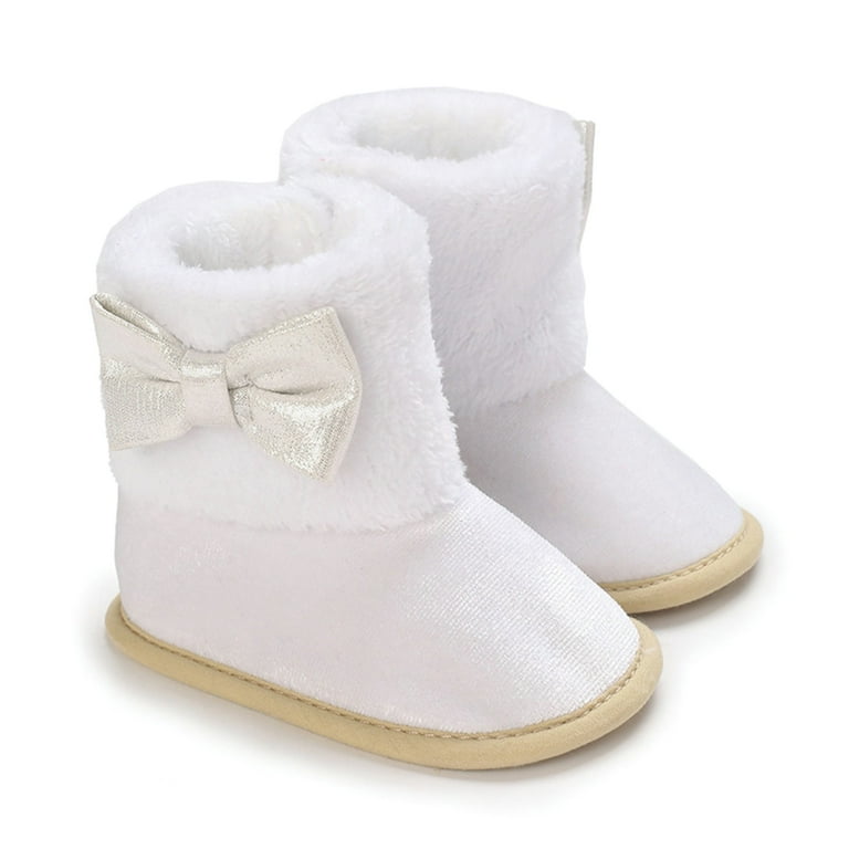 Newborn Girl Ankle Boots Bow Winter Snow Boots Warm Baby Walking Shoes Walmart