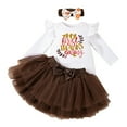 thumbnail image 1 of Girl Outfits Fall Baby Girl Thanksgiving Outfit Bodysuit+Tutu Skirt+Headband Clothes Set Christmas Clothes, 0-3 Months, 1 of 9
