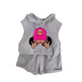 thumbnail image 1 of Girl Outfits Sleeveless Hooded Top and Shorts Two Piece Summer Sweatsuits Casual Sports Girl Clothes Grey 3-4 Years, 1 of 3
