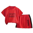 thumbnail image 1 of Girl Outfits Sports Shorts Sets 2 Piece Basketball Tank Top Mesh Shorts Quick Dry Set Baby Girl Clothes Red 11 Years-12 Years, 1 of 3