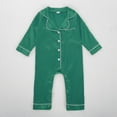 thumbnail image 1 of Baby Girl Boy Sleepers Satin Pjs Long Sleeve Button Down Romper Christmas Pajamas for Baby Girls 3-6 Months, 1 of 6