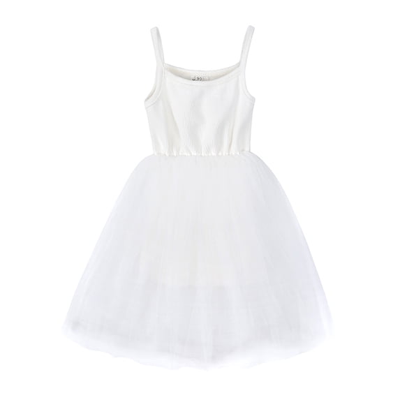 Newborn Girls Princess Dress Suspender Off-the-Shoulder Summer Thin Mesh Skirt 9-24M