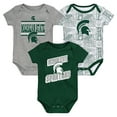 thumbnail image 1 of Newborn Green Michigan State Spartans Sunday Comics 3-Pack Bodysuit Set, 1 of 4