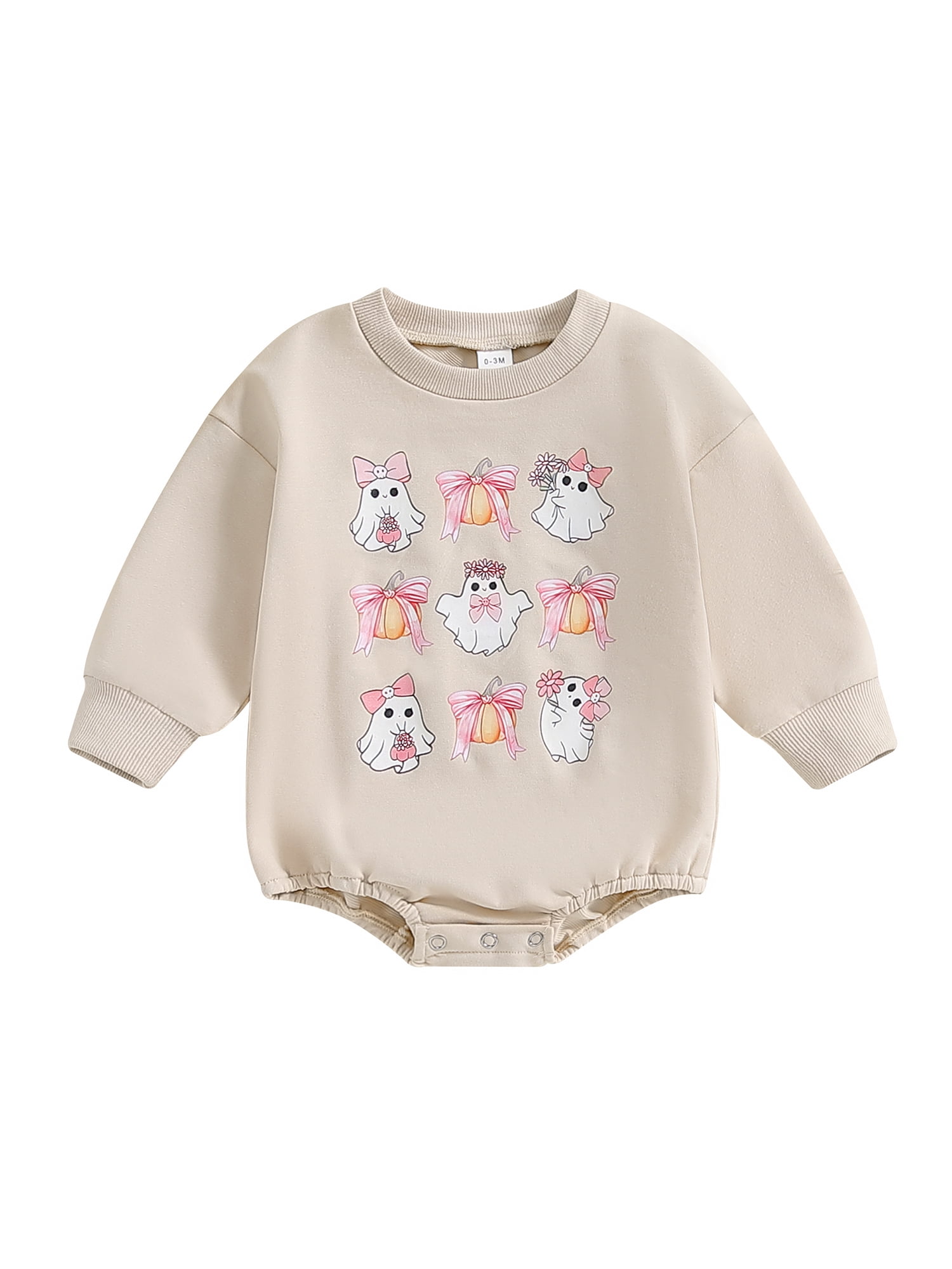 Newborn Halloween Outfit Baby Boy Girl Ghost Sweatshirt Romper Spooky