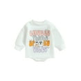thumbnail image 1 of Newborn Halloween Outfit Baby Boy Girl Ghost Sweatshirt Romper Spooky Season Bubble Bodysuit Infant Fall First Halloween Costume, 1 of 7
