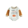 thumbnail image 1 of Newborn Halloween Outfit Girl Boy Letter Pumpkin Romper Bubble Sweatshirt Bodysuit Fall Halloween Baby Clothes 0-18M, 1 of 8