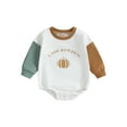 thumbnail image 1 of Newborn Halloween Outfit Girl Boy Letter Pumpkin Romper Bubble Sweatshirt Bodysuit Fall Halloween Baby Clothes 0-18M, 1 of 8