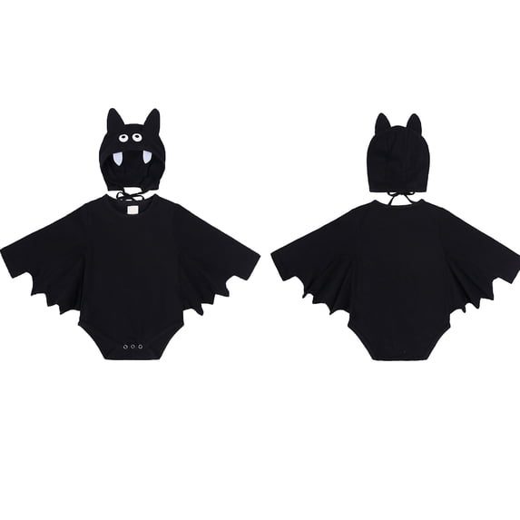 Halloween Outfit Long Sleeve Hooded Bat Baby Romper Shirt Baby Outfits Baby Boy Shirts 0-3 Months