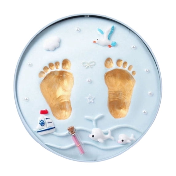 Newborn Hand Foot Print Kit DIY Souvenir Keepsake Inkless for Handprint Gift for Full 100 Days One Year Old B