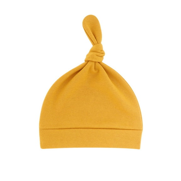 Newborn Hat, Audhol Newborn Hats Autumn Winter Soft & Warm Knotted Cap for Boys and Girls - Organic Toddler Hats 0-6 Month Old infant Hats 0-3 Months Yellow One Size