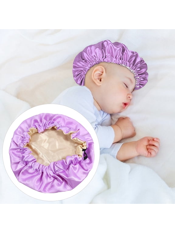 Newborn Hats For Girls 3PCS Silk Bonnet for Kids,Printed Straps Silk Bonnet for Kids,Cute Soft Satin Kid Silks Bonnets for Sleeping,Children to Wear While Sleepings,Washing Their Faces or Dining