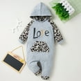 thumbnail image 1 of Newborn Hooded Leopard Print Long Sleeved Pants Printed Jumpsuit., 1 of 6