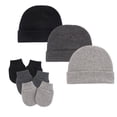 thumbnail image 1 of Newborn Hospital Baby Soft Cotton Organic Cap and Scratch Mitten Set Hats for Baby Boy and Girl 0-6 Months, 1 of 5
