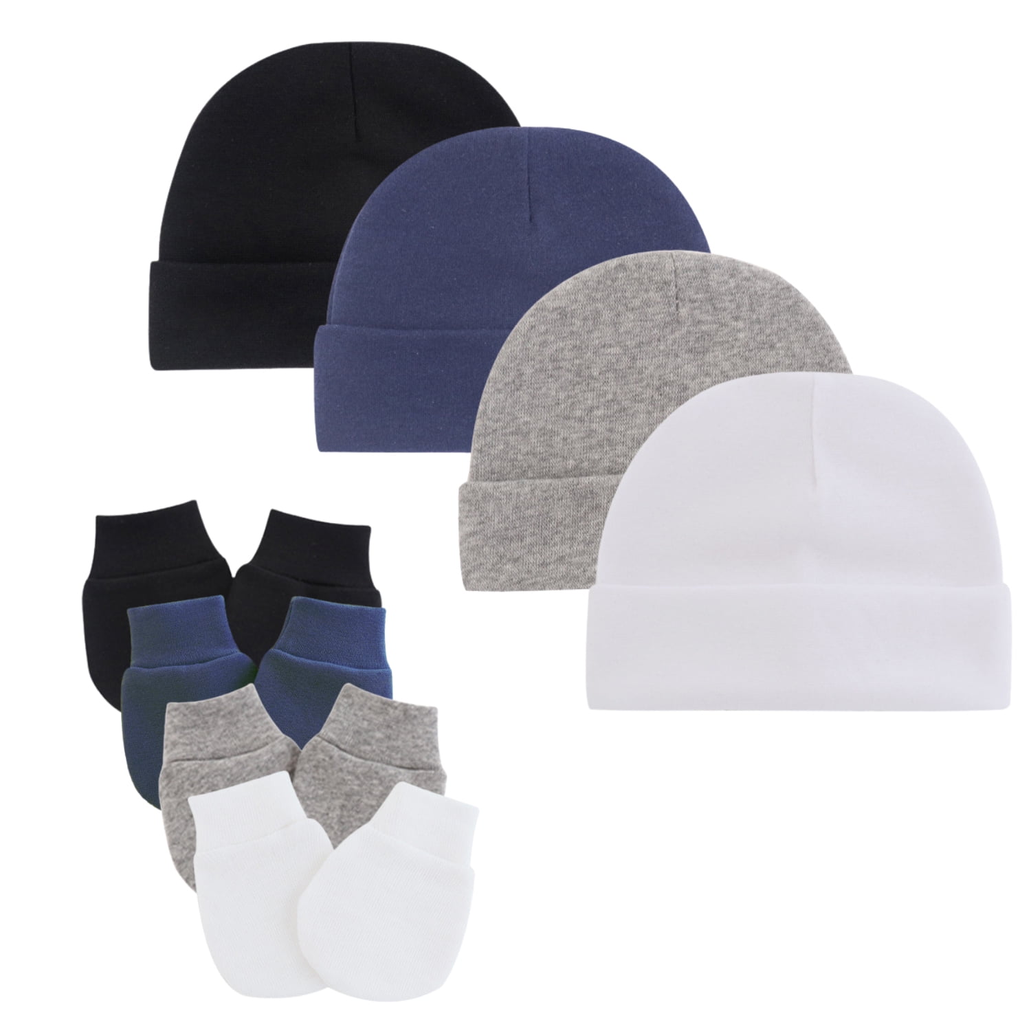 Newborn Hospital Baby Soft Cotton Organic Cap and Scratch Mitten Set