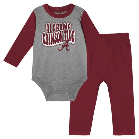 Newborn & Infant Alabama Crimson Tide Double Up Long Sleeve Bodysuit & Pant Set
