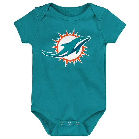 Newborn & Infant Aqua Miami Dolphins Team Logo Bodysuit