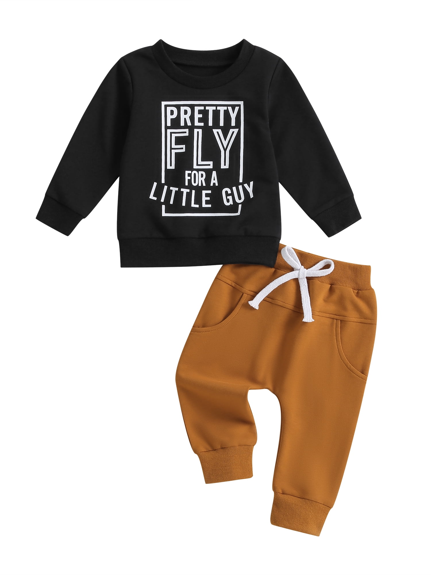 Newborn Infant Baby Boy Clothes Set Long Sleeve Letters Print Sweatshirt Toddler Boys Fall