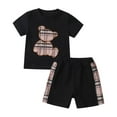 thumbnail image 1 of Newborn Infant Baby Boy Clothes Summer Animal Style Short Sleeve T-Shirt and Shorts Outfits Sets Black 0-3 Months, 1 of 6