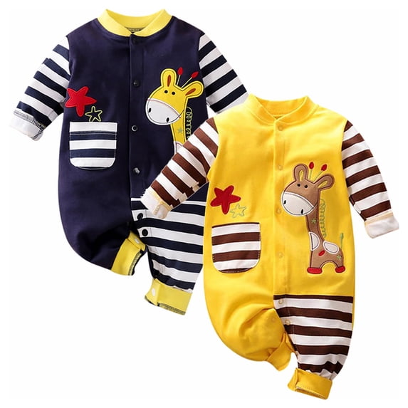 Newborn Infant Baby Boy Giraffe Romper Jumpsuit Bodysuit Clothes Home Outfit
