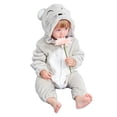 thumbnail image 1 of Newborn Infant Baby Boy Girl Romper Long Sleeve Flannel Jumpsuit Outfits Cute Hooded Zipper Winter Warm Fleece Soft Onesie Playsuit Outfit, 1 of 4