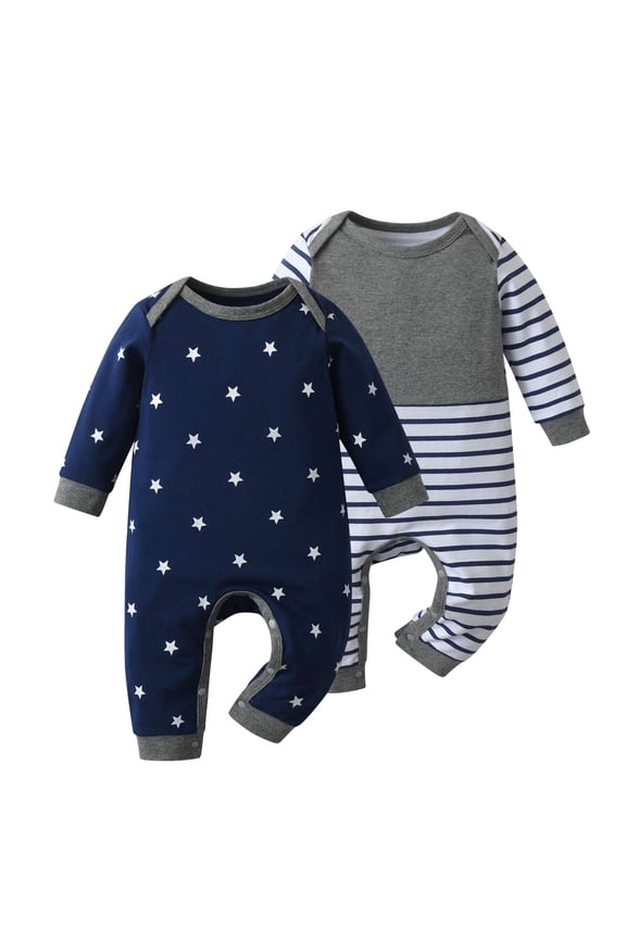 Newborn Infant Baby Boy Long Sleeve Romper Clothes One Piece Jumpsuit with Headband Outfits ( Newborn)
