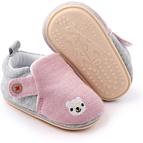 Newborn Infant Baby Boys Girls Cute Cartoon Slipper Soft Non Skid Sole Slip On House Animal Indoor Sock Shoes Crib Moccasins for New Walkers