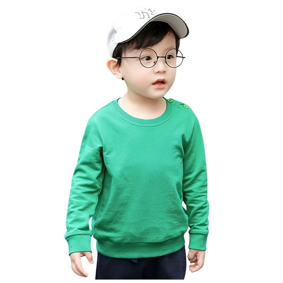 Newborn Infant Baby Boys Girls Solid Fashion Loose Warm Tops Sweatshirt Clothes