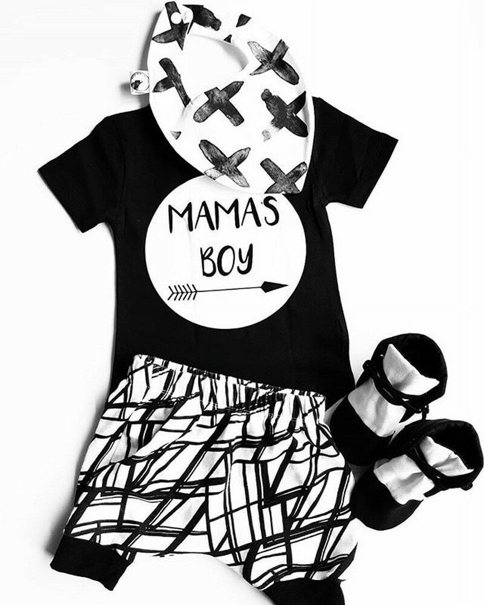 Newborn Infant Baby Boys 'MAMAS Boy' Tshirt Tops+Short Pants Outfit