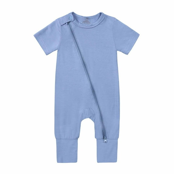 Newborn Infant Baby Girl Boy Clothes Rompers Summer Jumpsuits Short Sleeve Romper 0-3 Months Newborn Toddler Baby Girls Boys Bodysuit Summer Short Sleeve Zipper One-piece Romper Jumpsuit