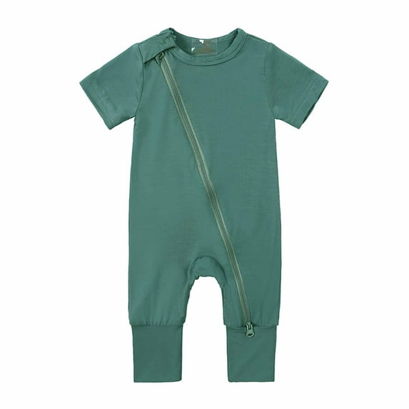 Newborn Infant Baby Girl Boy Clothes Rompers Summer Jumpsuits Short Sleeve Romper 6-12 Months Newborn Toddler Baby Girls Boys Bodysuit Summer Short Sleeve Zipper One-piece Romper Jumpsuit