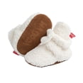 thumbnail image 1 of Newborn Infant Baby Girl Boy Cotton Booties Stay On Sock Slippers Soft Bedroom Shoes Non-Skid Ankle Boots With Grippers Toddler Crib Warm Shoe First Walker Birthday Shower White 0-6 Months, 1 of 4