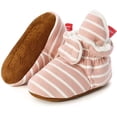 thumbnail image 1 of Newborn Infant Baby Girl Boy Cotton Booties Stay On Sock Slippers Soft Bedroom Shoes Non-Skid Ankle Boots With Grippers Toddler Crib Warm Shoe First Walker Birthday Shower Gift, 1 of 6