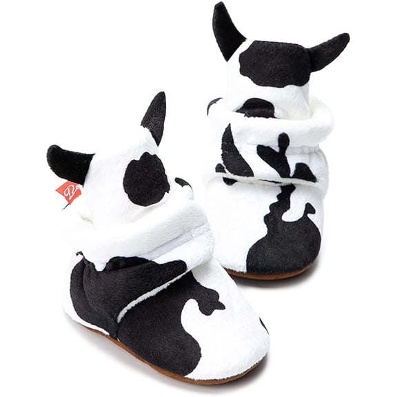 Newborn Infant Baby Girl Boy Cotton Booties Stay On Sock Slippers Soft Bedroom Shoes Non-Skid Ankle Boots With Grippers Toddler Crib Warm Shoe First Walker Birthday Shower Gift