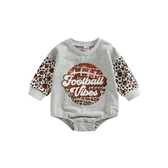 Newborn Infant Baby Girl Boy Football with Daddy Romper Sweatshirt Long Sleeve T-Shirt Bodysuit Fall Winter Outfits