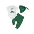 thumbnail image 1 of Newborn Infant Baby Girl Boy Golf Outfit Daddy's Future Golfing Buddy Short Sleeve Romper +Golf Pants +Hat 3Pcs Clothes Set, 1 of 7
