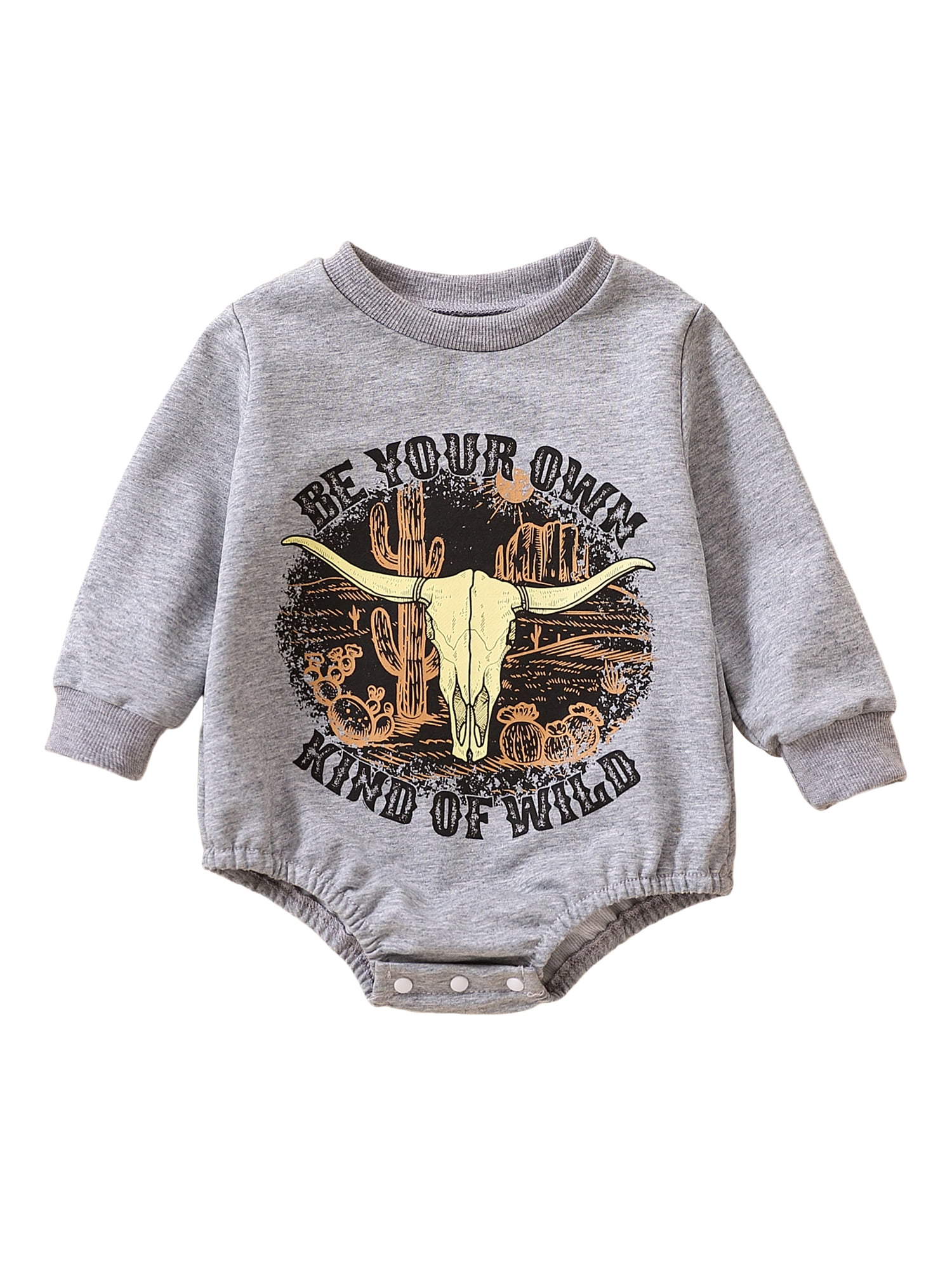 Newborn Infant Baby Girl Boy Sweatshirts Oversized Romper Cow Head Long