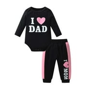 Newborn Infant Baby Girl Clothes Long Sleeve Romper Pants Headband headband Outfits Set ( Newborn, Black)