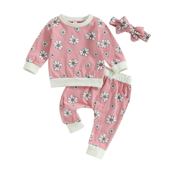 Newborn Infant Baby Girl Clothes Set Long Sleeve Sweatshirts Tops Pants Outfits Clothing Gifts 3 6 9 12 18 24 Months