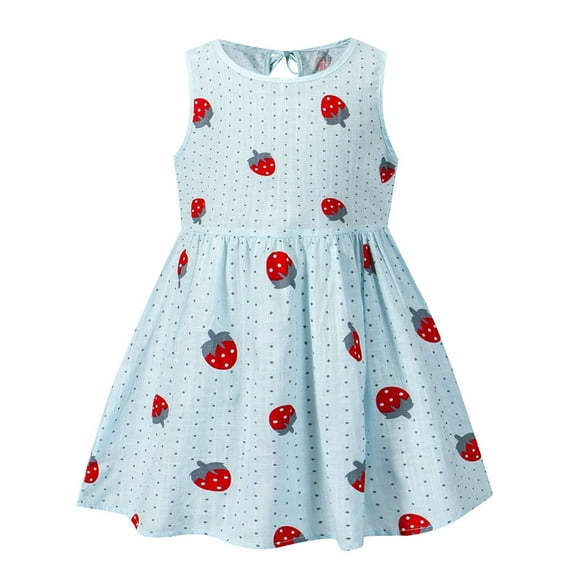 XUNKUSGA Newborn Infant Baby Girl Princess Dress Cotton Toddler Girl Clothes Sleeveless Flower Sundress Summer Beach Dresses for Girl 2-7 Years