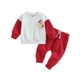 thumbnail image 1 of Newborn Infant Baby Girls Boys Christmas Outfit Cute Print Sweatshirt Top Long Pants 2pcs Baby Winter Holiday Clothes, 1 of 10