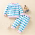 thumbnail image 1 of Newborn Infant Baby Girls Boys Long Sleeve Print+Stripes Pants Sets Boys Button Down Short Sleeve Hawaiian Boys T Shirts Top with One Pocket, 1 of 9