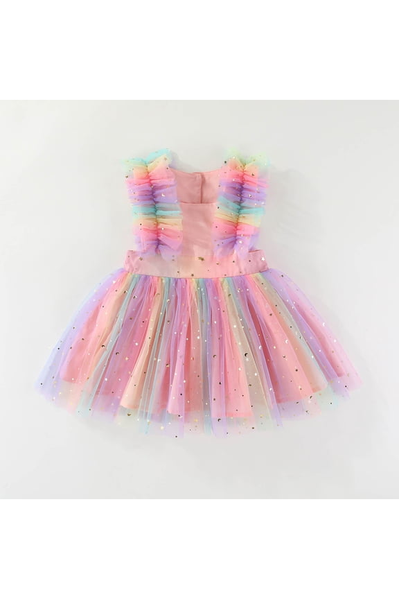 Newborn Infant Baby Girls Dress Sleeveless Romper Tulle Mesh Clothes Toddler Birthday Festival Bodysuit