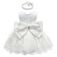 thumbnail image 1 of Newborn Infant Baby Girls Formal Pageant Dress Sleeveless Lace Bowknot Princess Tutu Gown 0-24M, 1 of 4