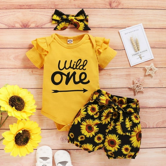 Newborn Infant Baby Girls Outfit Clothes Tops Romper Jumpsuit Bodysuit+ Floral Pants Set