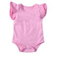 thumbnail image 1 of Newborn Infant Baby Girls Solid Ruffle Sleeveless Bodysuit Romper Outfits, 1 of 5